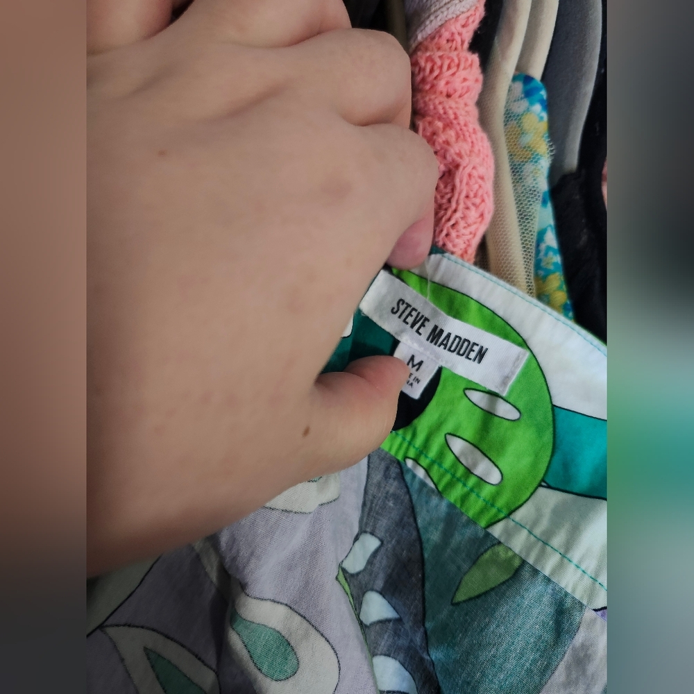 Steve Madden Teal Green Cutout Multicolor Maxi Dress M - Picture 7 of 12